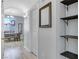 Hallway with wooden shelves leading to dining area at 1316 Oak Village Ave, Las Vegas, NV 89183