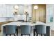 Beautiful kitchen featuring a large island, stainless steel appliances, and modern pendant lighting at 1343 Panini Dr, Henderson, NV 89052