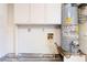 Image shows utility area with water heater, plumbing and electrical fixtures at 2486 Sabado St, Las Vegas, NV 89121