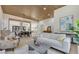 Open concept floor plan features a living room with recessed lighting, wood ceiling, and neutral color palette at 2621 Spalding Dr, Las Vegas, NV 89134