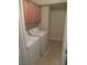 Laundry room with washer, dryer, and wood cabinets for storage at 3208 Regal Swan Pl # 3, North Las Vegas, NV 89084