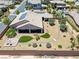 From above, admire the home's private backyard with a brick patio, inviting seating, and easy-care desert landscaping at 3906 Jacob Lake Cir, Las Vegas, NV 89118