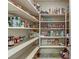 A well-organized pantry with ample shelving for food storage and household items, maximizing space at 3906 Jacob Lake Cir, Las Vegas, NV 89118