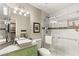 Modern bathroom with vessel sink on a bright vanity and a glass-enclosed shower at 3950 Candleglow Ct, Las Vegas, NV 89147