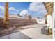 Spacious backyard featuring a storage shed and block wall for added privacy at 6274 Elderberry Wine Ave, Las Vegas, NV 89142