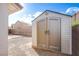 A durable outdoor storage shed provides secure space for tools and equipment in the backyard at 6274 Elderberry Wine Ave, Las Vegas, NV 89142