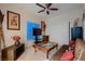 Bedroom with a futon and a TV at 6750 Quapaw St, Las Vegas, NV 89149