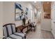 Beautiful hallway with luxury furnishings and hardwood floors, ideal for guests at 6750 Quapaw St, Las Vegas, NV 89149