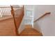 Wooden staircase leads down to the first floor at 787 Craigmark Ct, Henderson, NV 89002