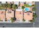 A beautiful aerial view showcasing a community with backyard pools and well-maintained landscaping at 8504 W Gilmore Ave, Las Vegas, NV 89129