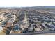 Aerial view of residential neighborhood, highlighting the pool and backyard at 9290 S Cool Creek Ave, Las Vegas, NV 89147