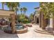 Beautiful backyard with pool, spa, fire pit, patio, and luxury home exterior at 9501 Balatta Canyon Ct, Las Vegas, NV 89144