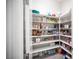 Pantry with ample shelving for organized food storage at 12018 Vento Forte Ave, Las Vegas, NV 89138