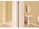 Bathroom featuring pedestal sink and neutral paint at 2318 Shorewood Hills Ave, Henderson, NV 89052