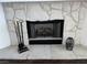 Close-up of the stone fireplace at 2704 Otter Creek Ct # 101, Las Vegas, NV 89117