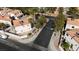 Overhead view of a residential area showing the layout of streets and housing with mature trees at 3367 Cheltenham St, Las Vegas, NV 89129