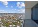This balcony features an open city view, and clear glass railings at 4381 W Flamingo Rd # 3120, Las Vegas, NV 89103