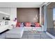 Comfortable living room with a modern sofa and decor at 4381 W Flamingo Rd # 3120, Las Vegas, NV 89103