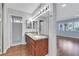Bathroom featuring double sinks, granite counters, and a separate toilet room at 4680 Freshwater Dr, Las Vegas, NV 89103