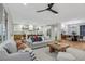 Open concept living room with hardwood floors flowing into kitchen and dining room at 4718 Atlantico St, Las Vegas, NV 89135