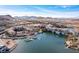 Expansive aerial view of the community on the lake, with a mix of residential and commercial buildings at 63 Via Di Mello, Henderson, NV 89011