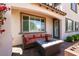 Charming back patio with comfortable seating and easy access to the home at 63 Via Di Mello, Henderson, NV 89011