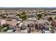 Aerial view of a single-story home, nestled in a quiet neighborhood with nearby mountain views at 1117 Azure Heights Pl, Las Vegas, NV 89110