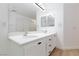This bathroom offers a double sink vanity with sleek fixtures and plenty of storage at 1117 Azure Heights Pl, Las Vegas, NV 89110