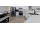 Updated kitchen featuring stainless steel appliances and white cabinetry with dark hardware at 1117 Azure Heights Pl, Las Vegas, NV 89110
