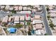 Aerial view of the home showcasing its location, backyard, and surrounding neighborhood at 2208 Dale Bumpers Ct, North Las Vegas, NV 89081