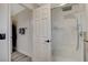 Bathroom featuring a glass-enclosed walk-in shower with modern fixtures at 2224 Lucerne Ct, Henderson, NV 89014