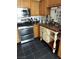 Modern kitchen with stainless steel appliances and stylish countertops at 3425 E Russell Rd # 161, Las Vegas, NV 89120