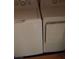 Clean, white laundry machines in a home's laundry room at 3425 E Russell Rd # 161, Las Vegas, NV 89120