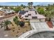 Aerial view of home featuring desert landscaping and solar panels on the roof at 3619 Bixbee Ct, Las Vegas, NV 89129