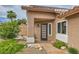 Inviting entryway with desert landscaping and a covered porch at 3619 Bixbee Ct, Las Vegas, NV 89129