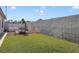 Private backyard with lush artificial turf and a cozy seating area at 3808 Lilac Haze St, Las Vegas, NV 89147