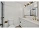 Updated bathroom with double vanity, new fixtures, and tiled shower at 3916 Green Leaf Dr, Las Vegas, NV 89120
