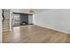 Spacious living room with modern flooring, a fireplace, and a staircase at 3916 Green Leaf Dr, Las Vegas, NV 89120