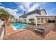 A beautiful in-ground pool and spa are the highlights of this spacious backyard at 3916 Green Leaf Dr, Las Vegas, NV 89120
