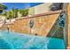 Close up of the in-ground pool that has fountains coming out of lion heads at 3916 Green Leaf Dr, Las Vegas, NV 89120
