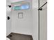 Modern shower with black fixtures, white subway tile, and a sleek design at 4375 Pittsfield St, Las Vegas, NV 89115