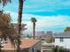 Distant view of the Las Vegas skyline and neighborhood palm trees at 63 Harrison Rose Ct, Las Vegas, NV 89110