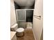 Contemporary bathroom with sleek shower, glass door, and modern fixtures at 6460 Linda Ln, Las Vegas, NV 89103