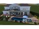 Home aerial view featuring a pool, patio, and balcony at 8721 Robinson Ridge Dr, Las Vegas, NV 89117
