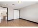Upstairs bedroom with spacious closet, trim paint and laminate floors at 9630 Tuscola Ct, Las Vegas, NV 89148