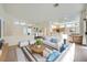 Bright, staged living room with white furniture, light wood floors, and an open layout at 2601 Deer Lake St, Las Vegas, NV 89134