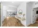 Hallway view leading to a modern kitchen with a kitchen island at 2710 Marchetti Pl, Henderson, NV 89044