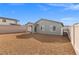 The backyard has low-maintenance gravel landscaping and block wall fencing for privacy at 2733 Avril Point St, Las Vegas, NV 89156