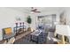 Cozy living room with a view of the patio, showcasing stylish furniture and decor at 3425 E Russell Rd # 202, Las Vegas, NV 89120