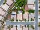 Drone shot showcasing a desert community with homes that feature landscaping, patios and convenient street access at 4317 Via Vinci Ct, Pahrump, NV 89061